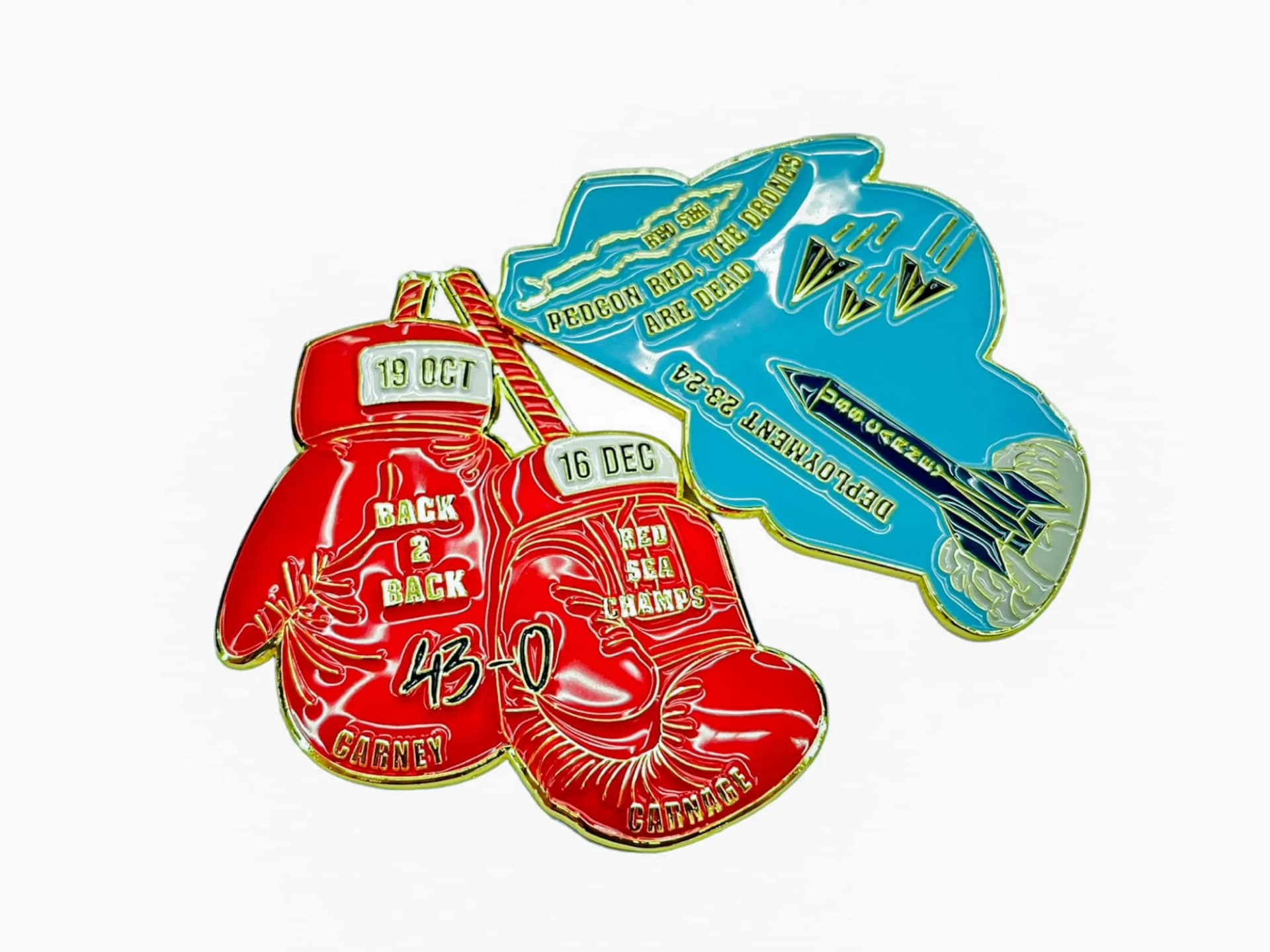 USS Carney — Red Sea Champs — custom challenge coin (DDG-64 deployment commemorative)